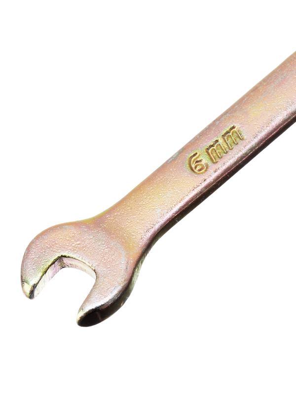 Ключ комбинированный, 6 мм, желтый цинк Сибртех
