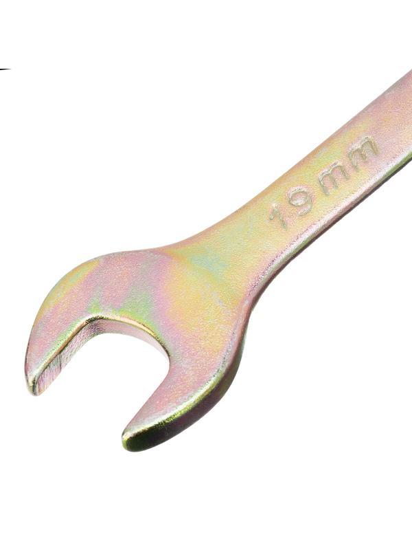 Ключ комбинированный, 19 мм, желтый цинк Сибртех