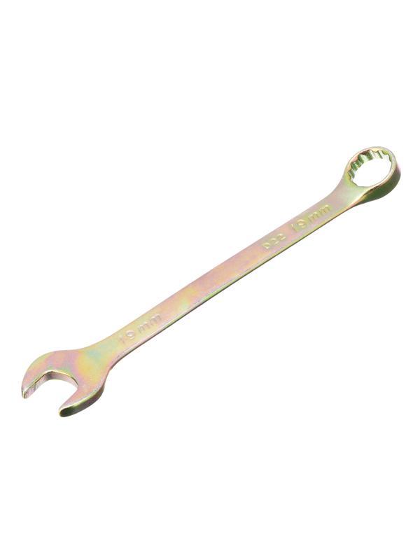 Ключ комбинированный, 19 мм, желтый цинк Сибртех