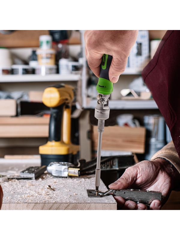 Отвертки реверсивные с набором бит, торцевых головок, 61 предмет, CrV Сибртех