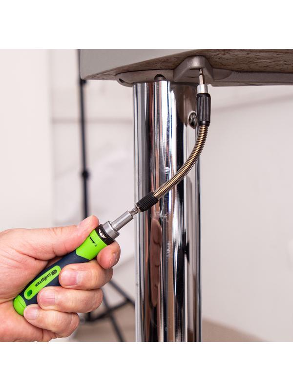 Отвертки реверсивные с набором бит, торцевых головок, 61 предмет, CrV Сибртех