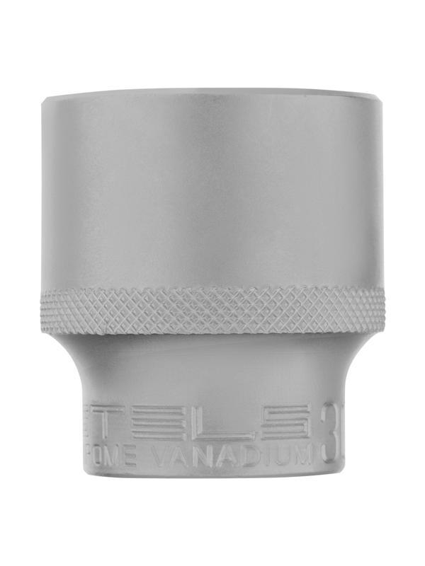 Головка торцевая, 30 мм, двенадцатигранная, CrV, под квадрат 1/2, хромированная Stels