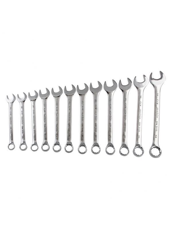 Набор ключей комбинированных, 6-32 мм, 25 шт, CrV, полированный хром Matrix