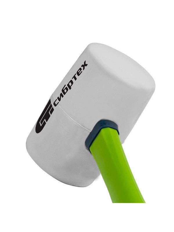 Киянка резиновая, 680 г, белая резина, фибергласовая рукоятка Сибртех