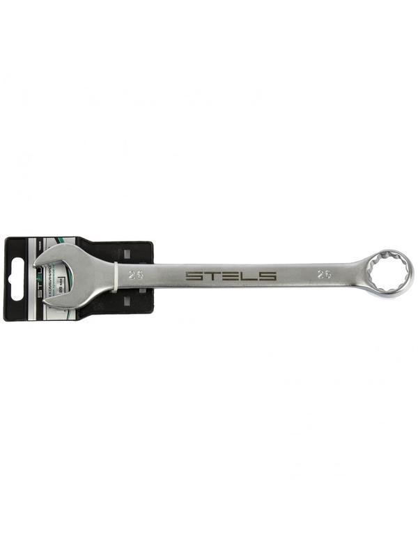 Ключ комбинированный, 26 мм, CrV, матовый хром Stels