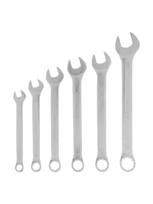 Набор ключей комбинированных 8-17 мм, 6 шт, CrV, холодный штамп Gross