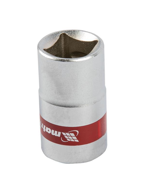 Головка торцевая, 15 мм, шестигранная, CrV, под квадрат 1/2, хромированная Matrix