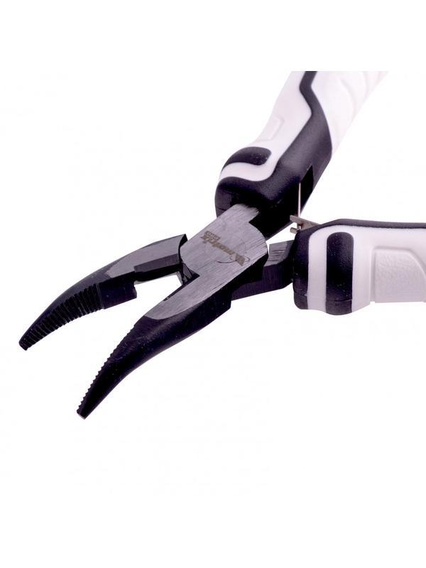 Длинногубцы Mini, 125 мм, изогнутые, авторазжим, Pro Matrix