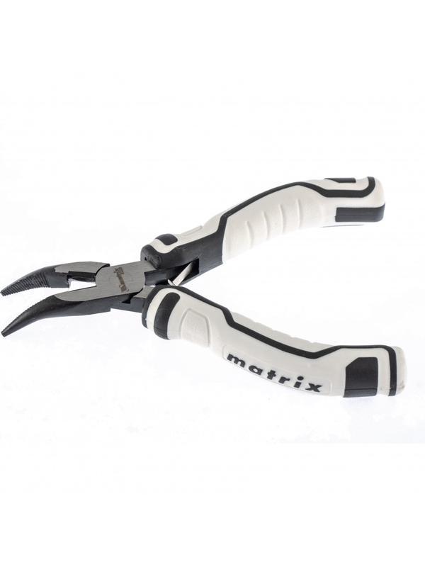 Длинногубцы Mini, 125 мм, изогнутые, авторазжим, Pro Matrix