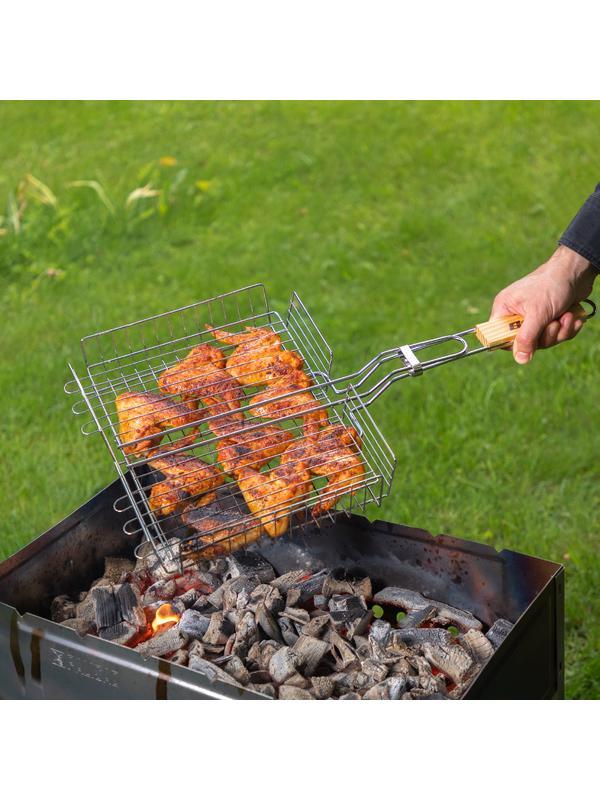 Решетка-гриль 240 х 310 х 55 мм, объемная хромированная Sparta