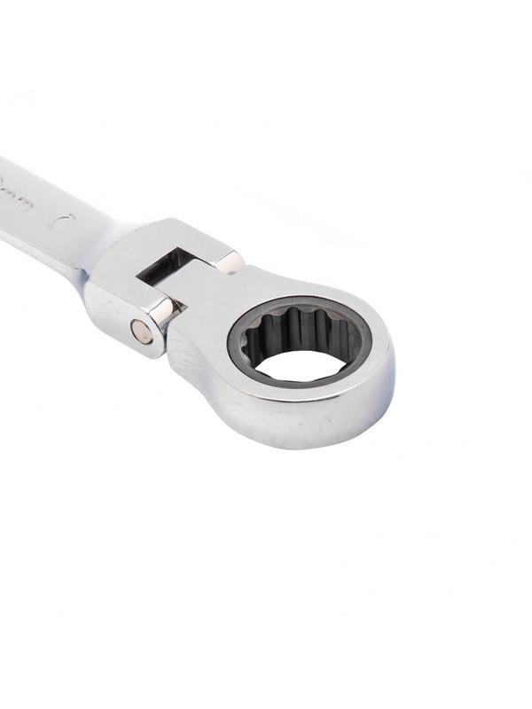 Ключ комбинированный трещоточный, 18 мм, CrV, шарнирный, зеркальный хром Matrix