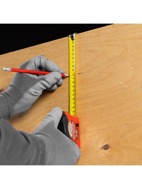 Рулетка Double fixation,5 м х 19 мм,обрезиненный корпус,двойная плавная фиксация Matrix