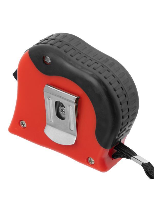 Рулетка Double fixation,5 м х 19 мм,обрезиненный корпус,двойная плавная фиксация Matrix