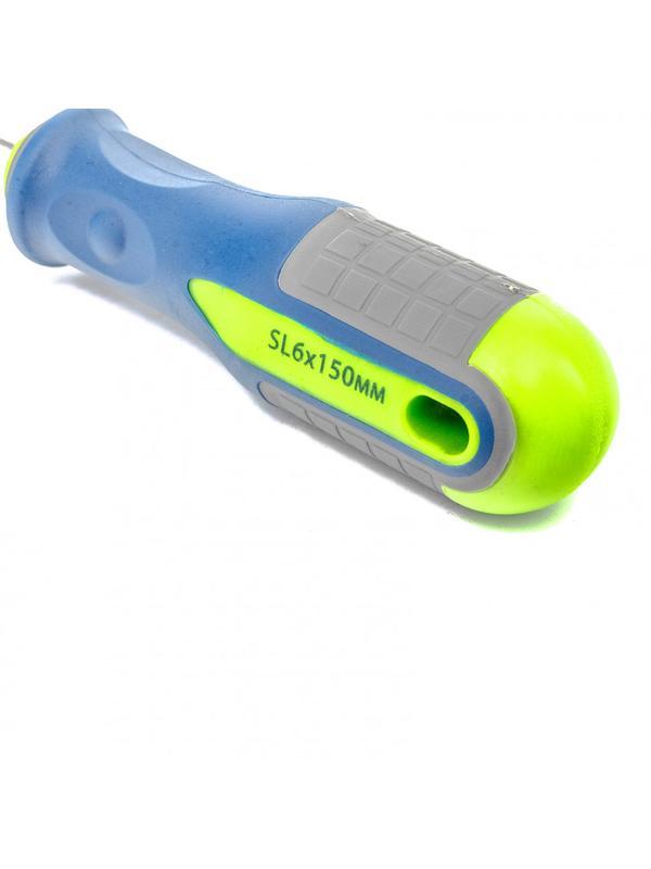 Отвертка, SL6 х 150 мм, CrV, трехкомпонентная рукоятка Сибртех