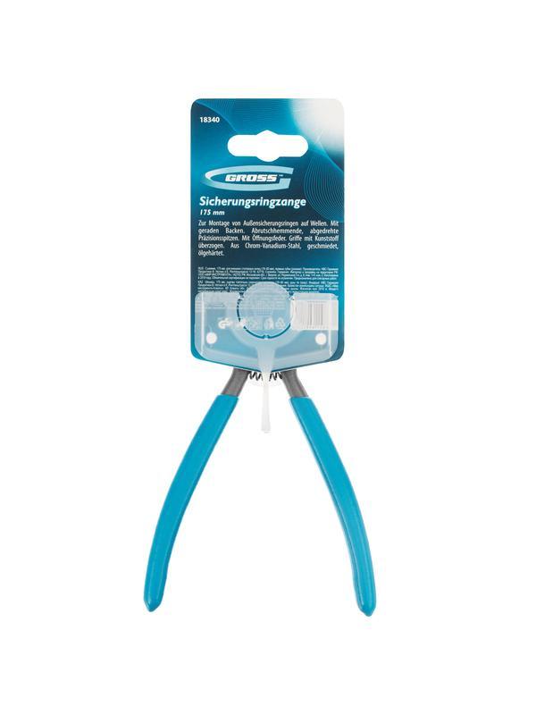 Съемник, 175 мм, для внешних стопорных колец (19-60 мм), прямые губки (разжим) Gross