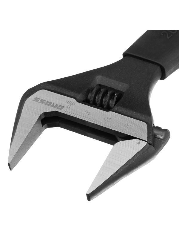 Ключ разводной, 200 мм, CrV, тонкие губки, защитные насадки Gross