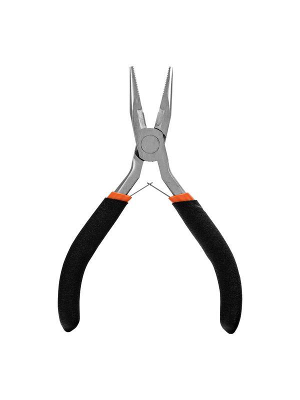 Длинногубцы прямые Mini, 130 мм, никелированные, авторазжим Sparta