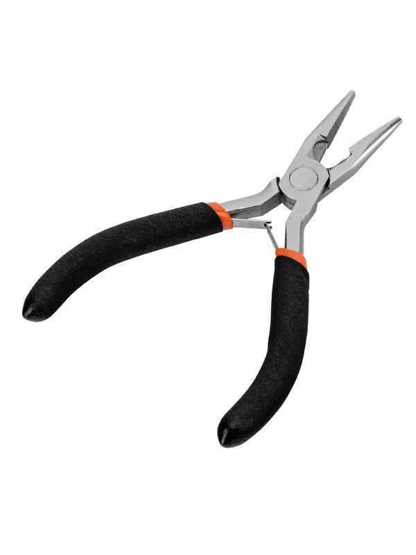 Длинногубцы прямые Mini, 130 мм, никелированные, авторазжим Sparta