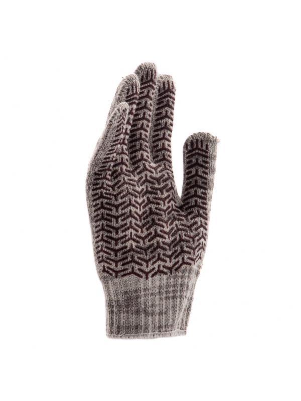 Перчатки трикотажные усиленные, гелевое ПВХ-покрытие, 7 класс, бело-серый меланж Россия Сибртех