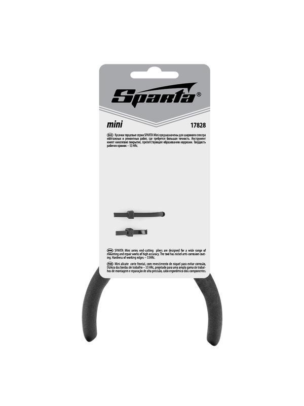 Кусачки торцевые Mini, 105 мм, никелированные, авторазжим Sparta