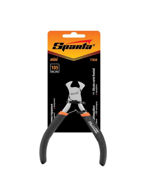 Кусачки торцевые Mini, 105 мм, никелированные, авторазжим Sparta