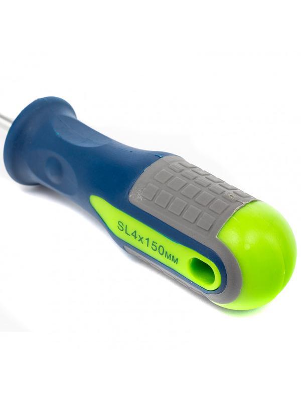 Отвертка, SL4 х 150 мм, CrV, трехкомпонентная рукоятка Сибртех