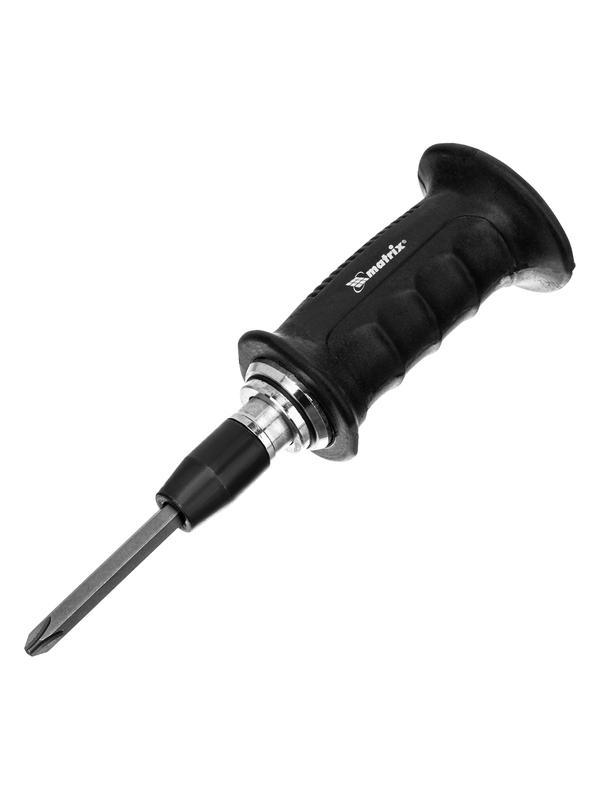 Отвертка ударно-поворотная 1/2, набор бит, 6 шт, черная ручка Профи, пластиковый бокс Matrix