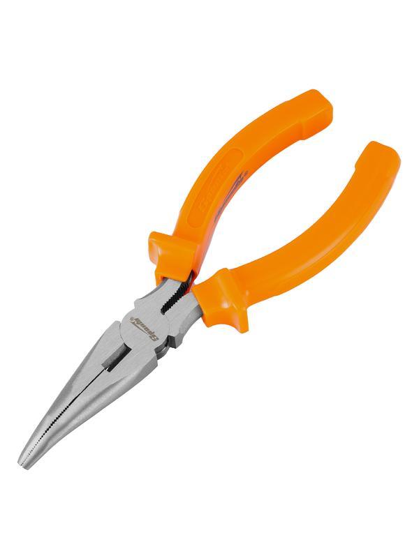 Длинногубцы изогнутые Classic, 160 мм, шлифованные, пластмассовые рукоятки Sparta