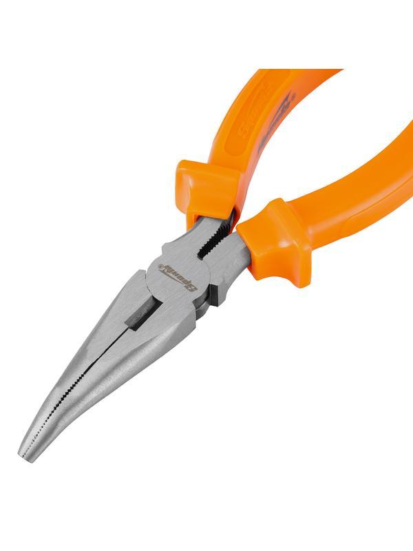 Длинногубцы изогнутые Classic, 160 мм, шлифованные, пластмассовые рукоятки Sparta