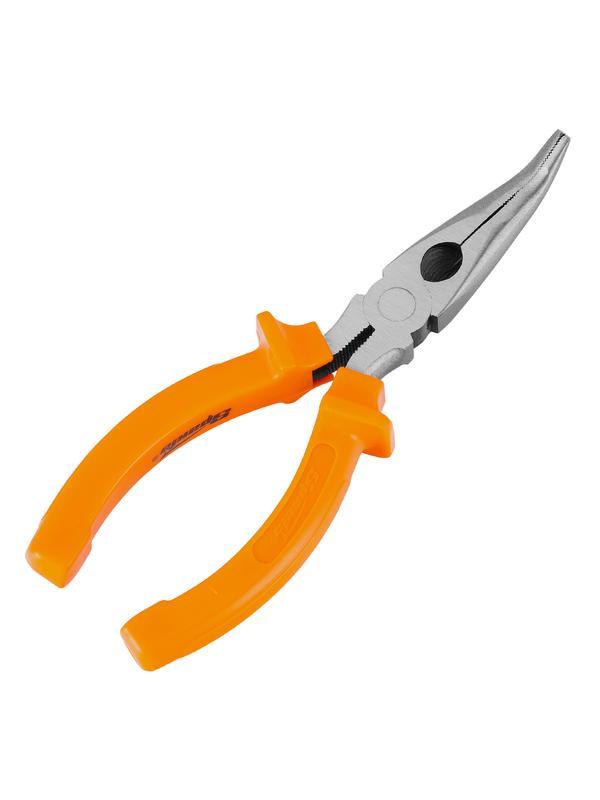 Длинногубцы изогнутые Classic, 160 мм, шлифованные, пластмассовые рукоятки Sparta