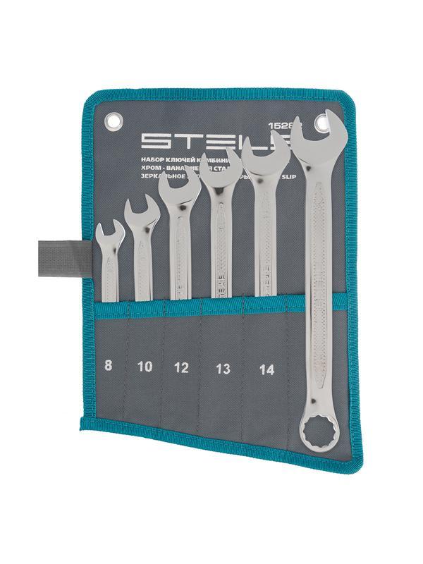 Набор ключей комбинированных 6 шт, 8-17 мм,  антислип Stels
