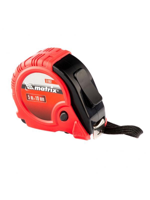 Рулетка Rubber,5 м х 19 мм,обрезиненный корпус Matrix