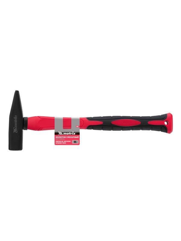 Молоток слесарный optimal, 400 г, фибергласовая обрезиненная рукоятка, квадратный боек Matrix