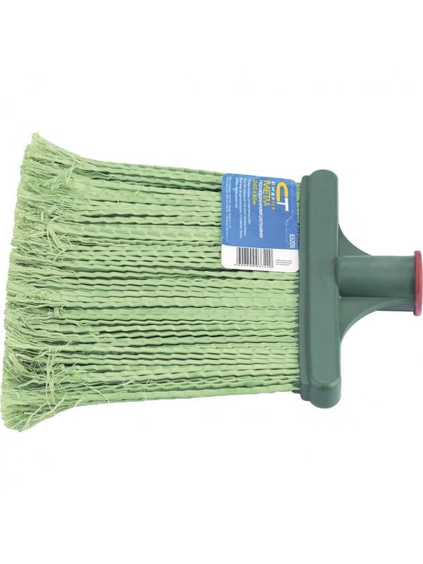 Метла полипропиленовая, 240 х 160 х 1400 мм, плоская распушенная, деревянный черенок, Россия, Сибртех