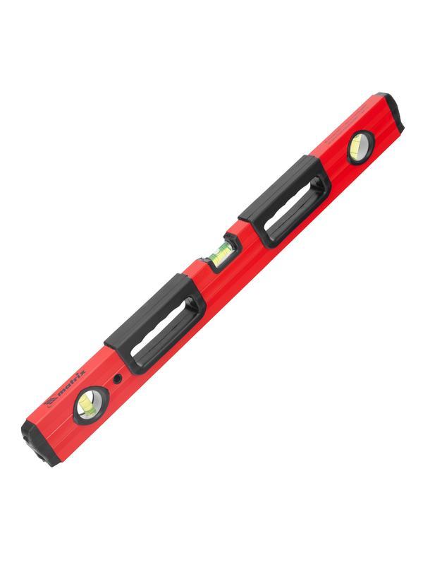 Уровень алюминиевый, 600 мм, фрезерованный, 3 глазка, две эргономичные ручки Matrix