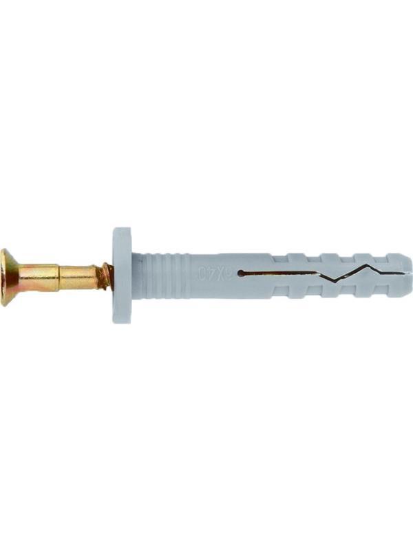 Дюбель-гвоздь полипропиленовый с цилиндрическим бортиком 6 х 40 мм, 200 шт Сибртех