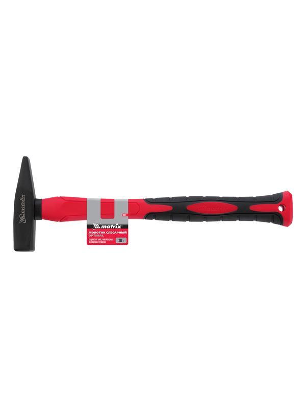 Молоток слесарный optimal, 300 г, фибергласовая обрезиненная рукоятка, квадратный боек Matrix