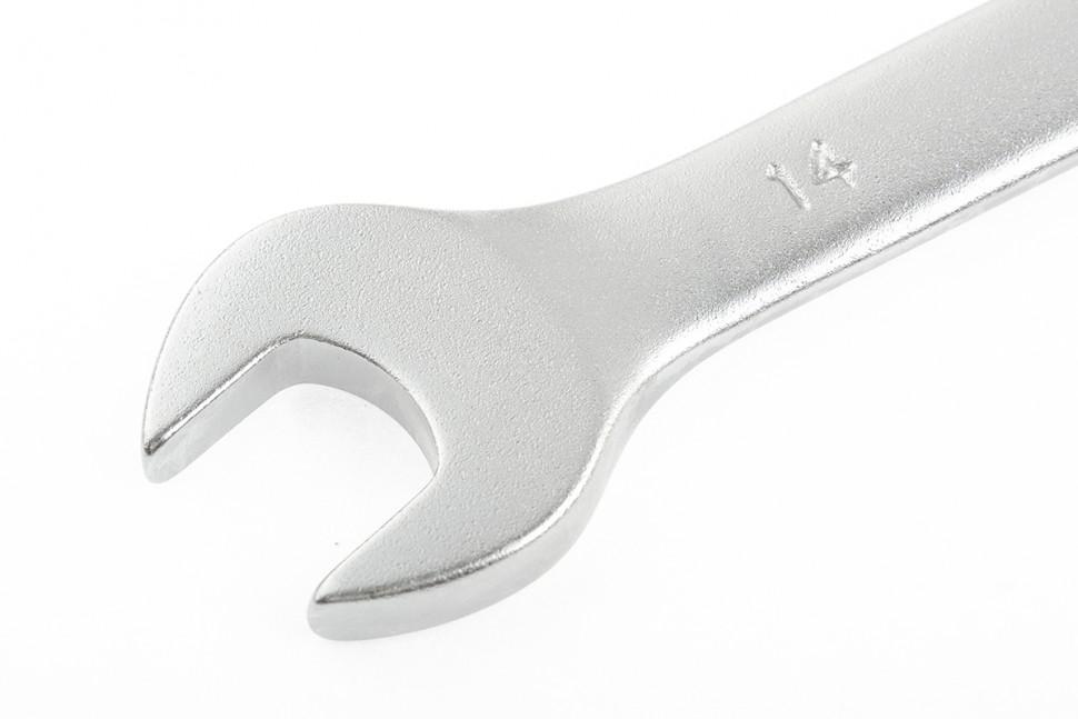 Ключ комбинированный, 14 мм, CrV, матовый хром Stels