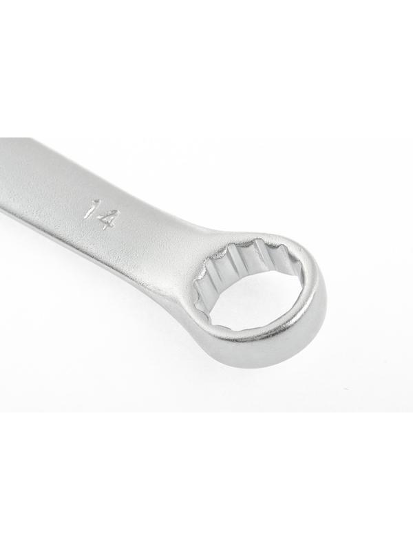 Ключ комбинированный, 14 мм, CrV, матовый хром Stels