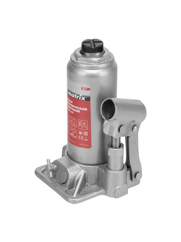 Домкрат гидравлический бутылочный, 3 т, h подъема 178-343 мм, в пластиковом кейсе Matrix