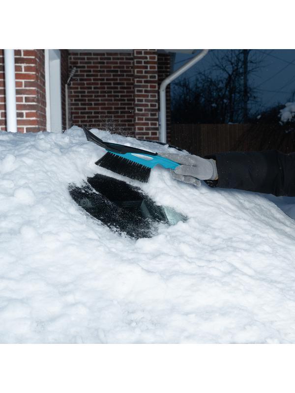 Щетка-сметка для снега со скребком 400 мм, бирюзовая Sparta Россия
