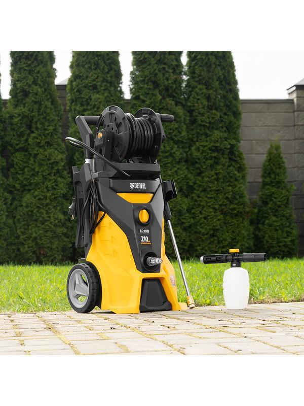 Моечная машина высокого давления R-210iD, 2600 Вт, 210 бар, 8.0 л/мин, асинхронный двигатель, барабан Denzel