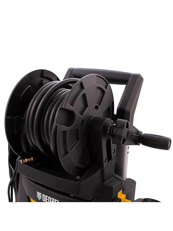 Моечная машина высокого давления R-210iD, 2600 Вт, 210 бар, 8.0 л/мин, асинхронный двигатель, барабан Denzel