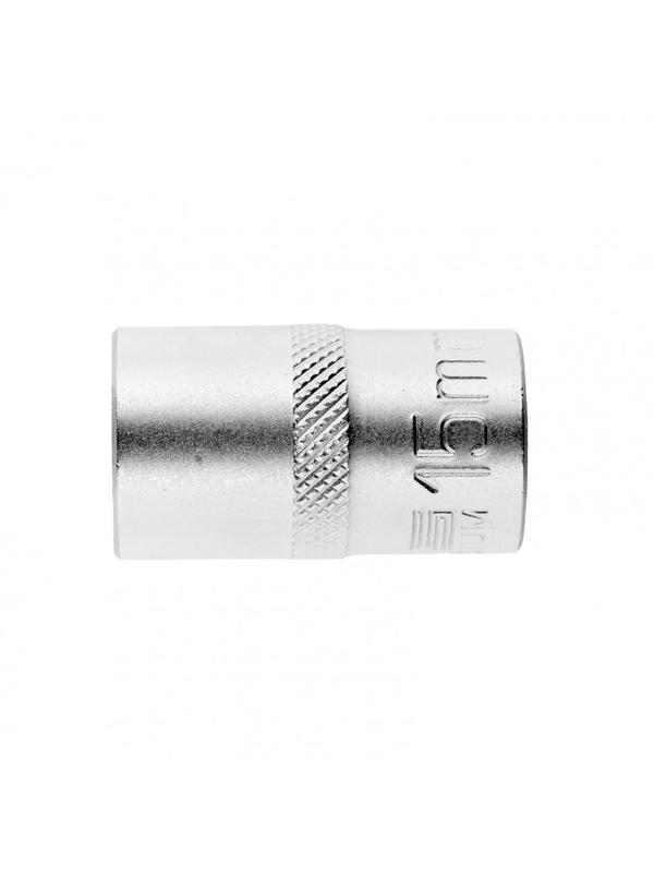 Головка торцевая, 15 мм, двенадцатигранная, CrV, под квадрат 1/2, хромированная Stels