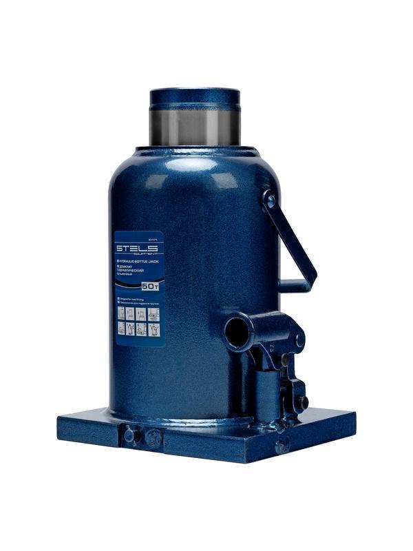 Домкрат гидравлический бутылочный, 50 т, h подъема 280-450 мм Stels