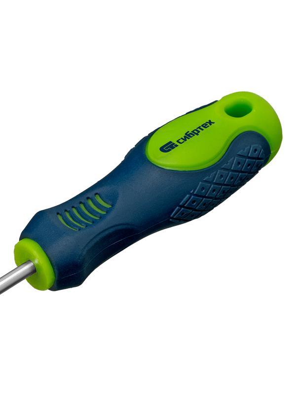 Отвертка, SL4 х 100 мм, CrV, двухкомпонентная рукоятка Сибртех