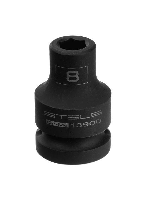 Головка ударная шестигранная, 8 мм, 1/2, CrMo Stels