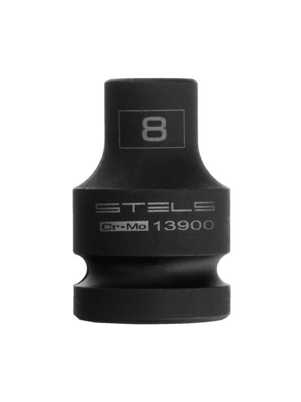 Головка ударная шестигранная, 8 мм, 1/2, CrMo Stels