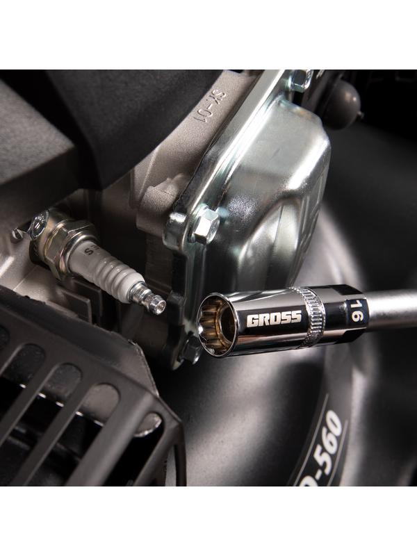 Головка торцевая свечная, магнитная, двенадцатигранная, 16 мм, под квадрат 1/2 Gross