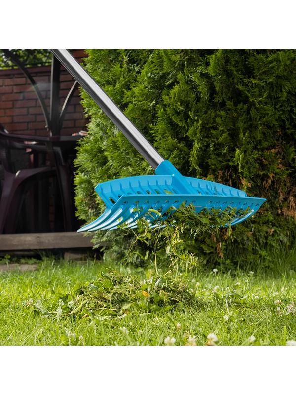 Грабли пластиковые, 565 мм, 18 прямых зубьев, усиленные, Luxe, Palisad